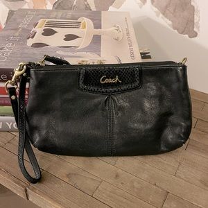 Leather Coach Wristlet